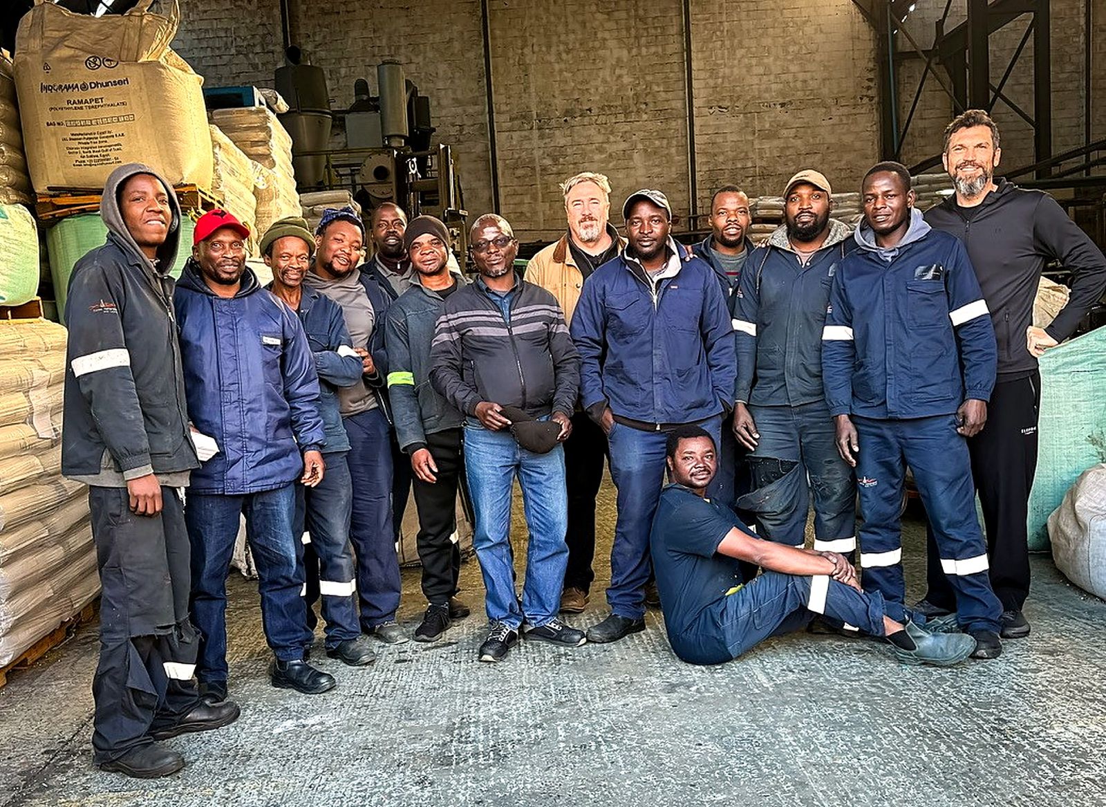 The Fenix Rising team in the factory, Bellville South